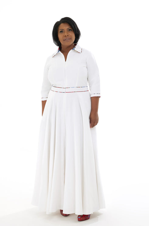 Effie Linen Maxi Dress - White
