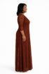 Chocolate Lace ¾ Sleeve Maxi Dress