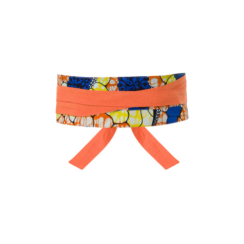 Hash Reversible Obi Belt - Orange Blue Yellow White