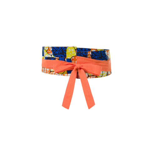 Hash Reversible Obi Belt - Orange Blue Yellow White