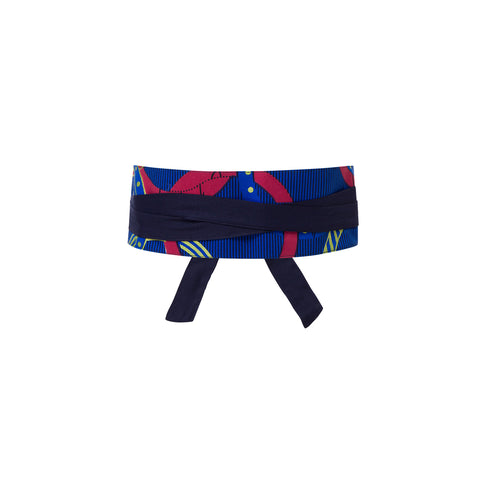 Hash Reversible Obi Belt - Navy Red Gold Blue