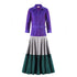 Janice Swarovski Taffeta Maxi Dress - Purple Color Block