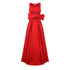 Thais Red Sleeveless Taffeta Maxi Dress