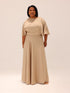 Ama Wrap Satin Dress - Beige