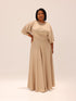 Ama Wrap Satin Dress - Beige