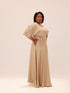 Ama Wrap Satin Dress - Beige