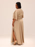 Ama Wrap Satin Dress - Beige