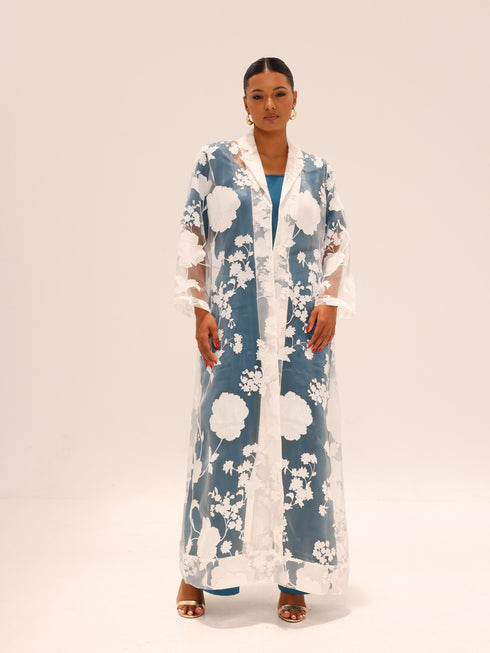 Bella Tailored Organza Coat - White