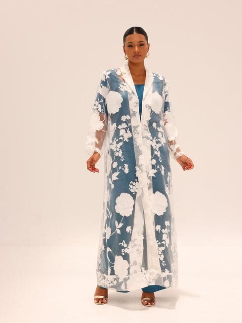Bella Tailored Organza Coat - White