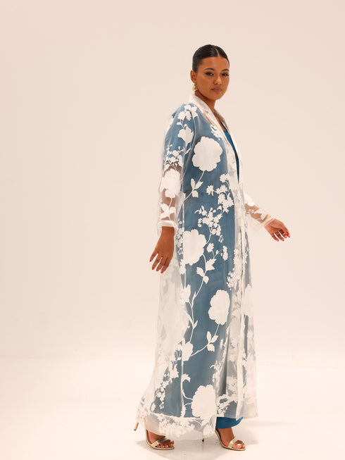 Bella Tailored Organza Coat - White