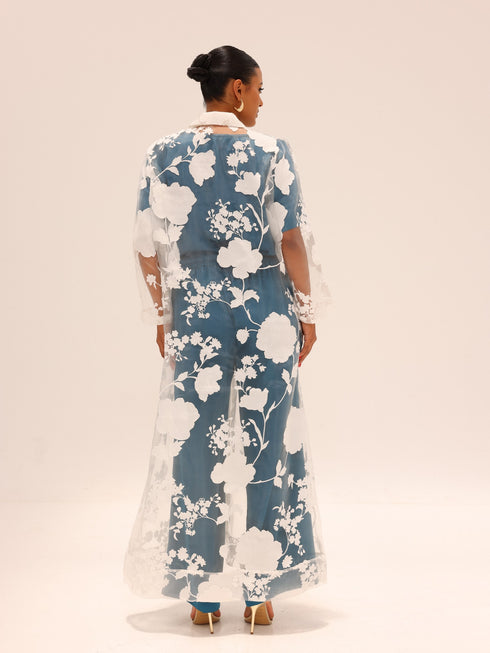 Bella Tailored Organza Coat - White