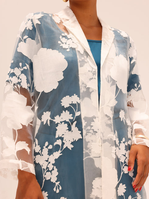 Bella Tailored Organza Coat - White