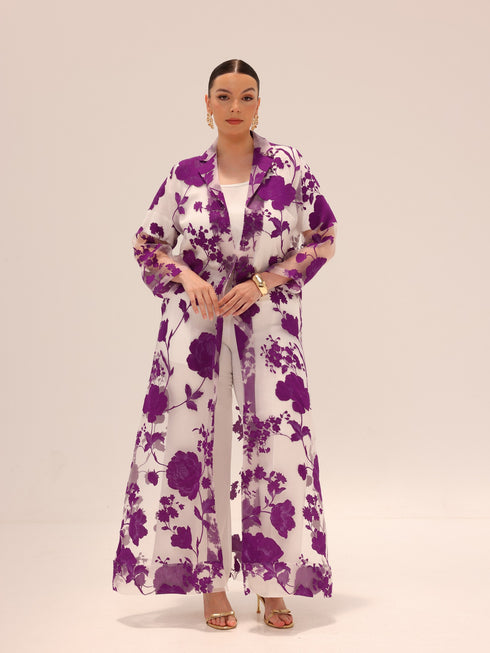 Bella Tailored Organza Coat - Purple