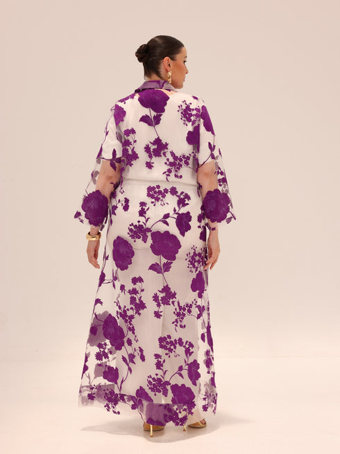 Bella Tailored Organza Coat - Purple