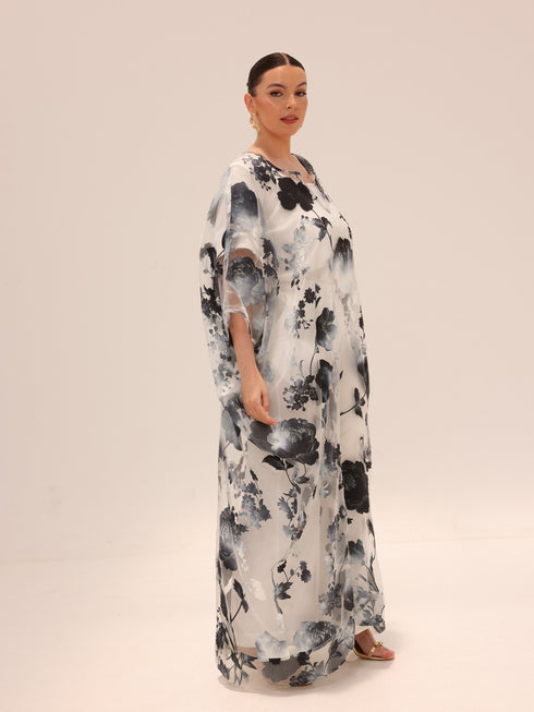 Naa Organza Boubou - Black & White