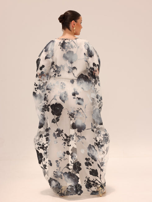 Naa Organza Boubou - Black & White