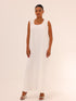 Sleeveless Satin Maxi Dress - White