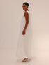 Sleeveless Satin Maxi Dress - White