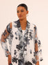 Bella Tailored Organza Coat - Black & White