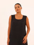 Sleeveless Satin Maxi Dress - Black