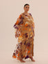 Bella Tailored Organza Coat - Orange Purple