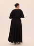 Ama Wrap Satin Dress - Black