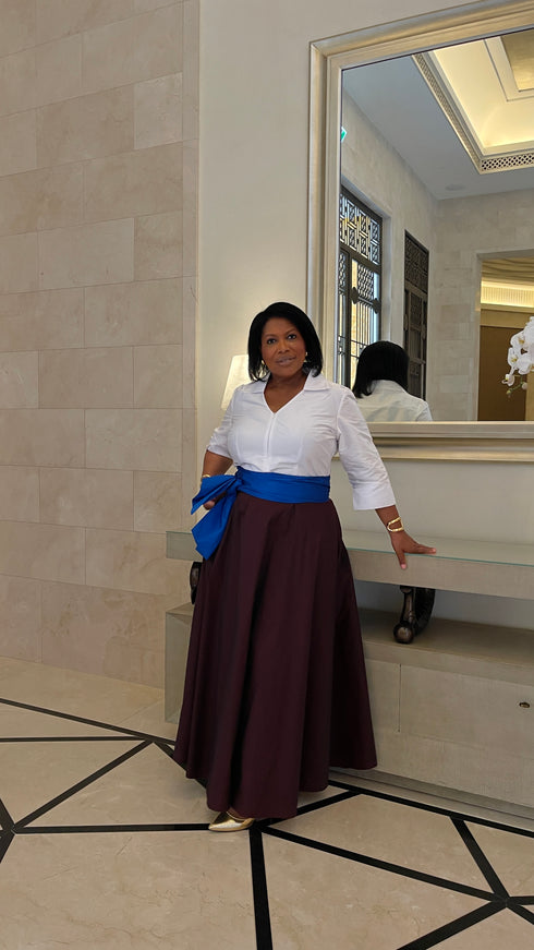 White V Neck Taffeta Shirt