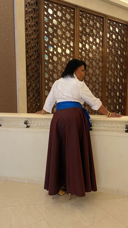 White V Neck Taffeta Shirt