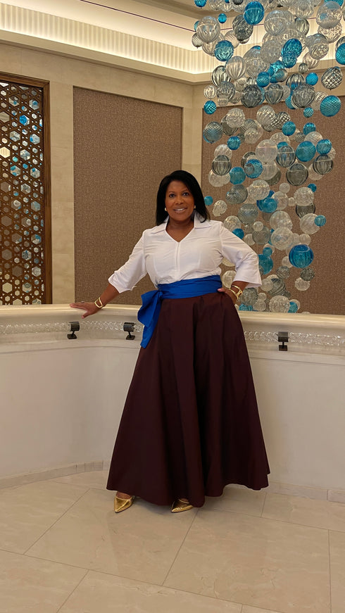 White V Neck Taffeta Shirt