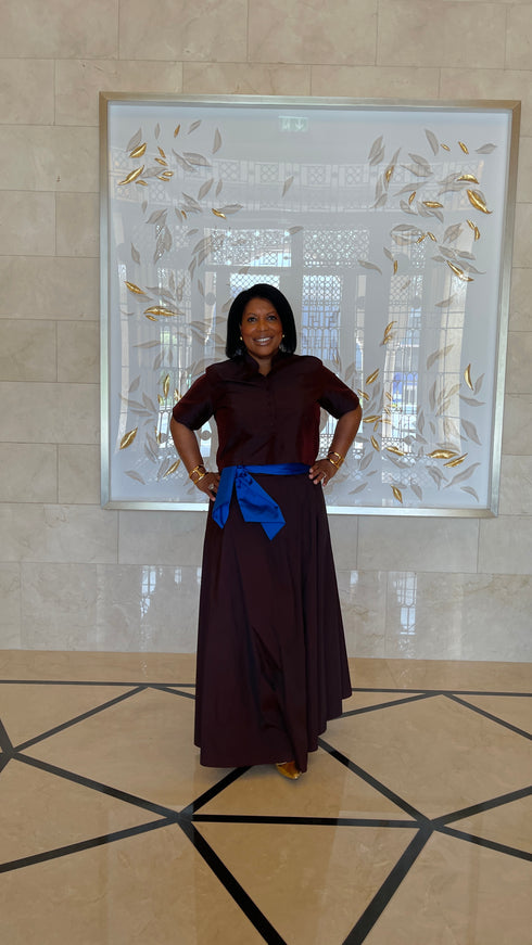 Burgundy Taffeta Crop Top