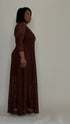 Chocolate Lace ¾ Sleeve Maxi Dress