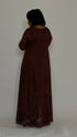 Chocolate Lace ¾ Sleeve Maxi Dress