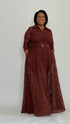 Chocolate Lace Maxi Shirt Dress
