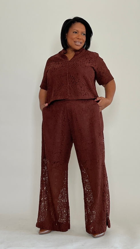 Chocolate Lace Crop Top