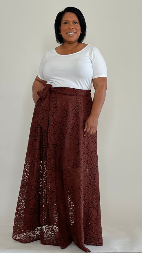 Chocolate Lace Maxi Skirt
