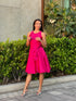 Dzama Cranberry Pink Mini Taffeta Dress