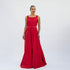 Thais Red Sleeveless Taffeta Maxi Dress