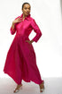 Debua Taffeta Cranberry Pink Maxi Shirt Dress