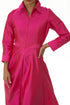 Debua Taffeta Cranberry Pink Maxi Shirt Dress
