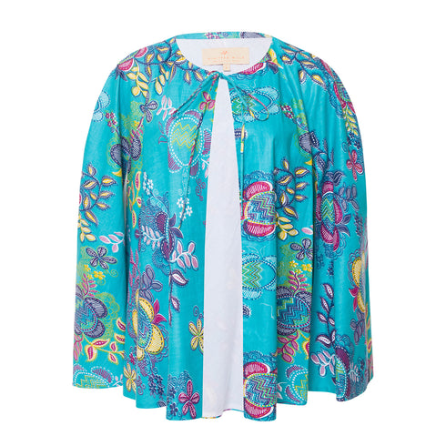 Frimpy Floral Print Cape