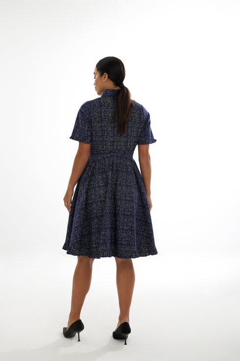 Majella Fit & Flare Midi Dress - Navy