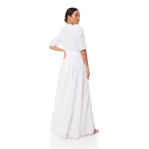 Elom Linen Maxi Dress - White