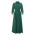 Winnie Linen Maxi Shirt Dress - Forest Green