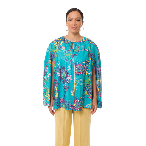 Frimpy Floral Print Cape