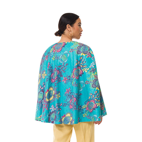 Frimpy Floral Print Cape
