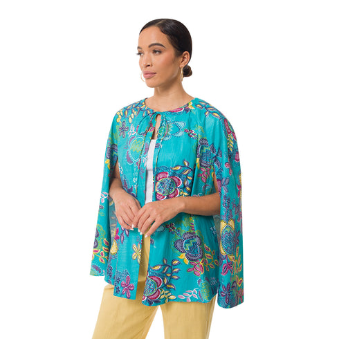 Frimpy Floral Print Cape
