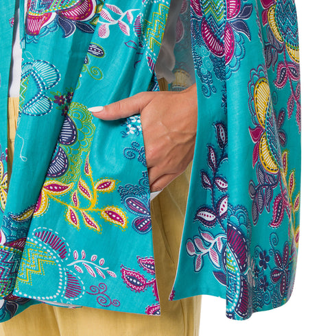 Frimpy Floral Print Cape