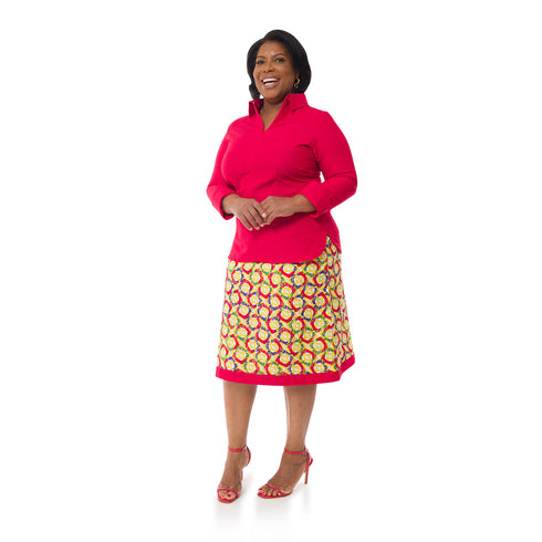 Adobea Long Sleeve Linen Shirt - Red