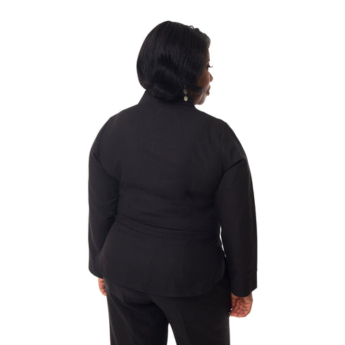 Adobea Long Sleeve Linen Shirt - Black