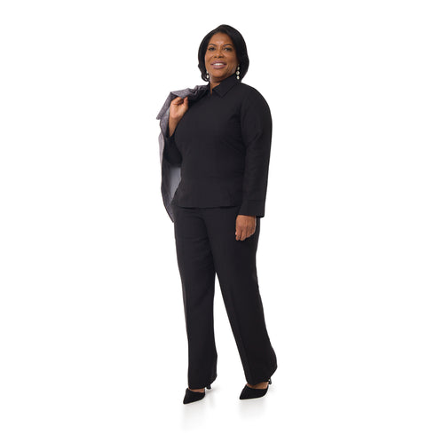 Adobea Long Sleeve Linen Shirt - Black